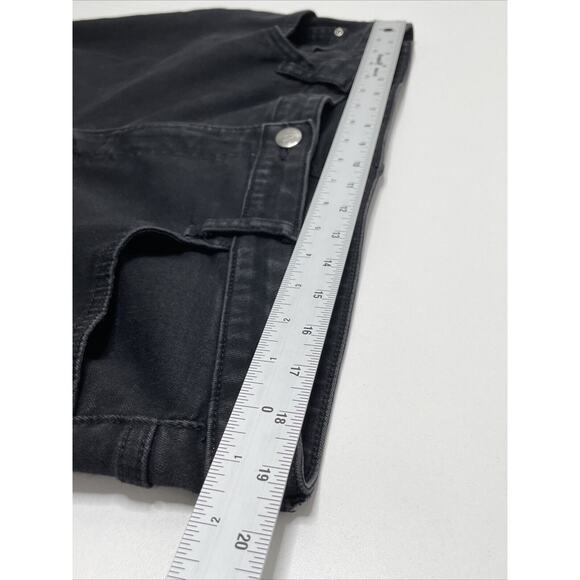 Lee Jeans Black Women 20 L Regular Fit Mid-rise Boot Cut Denim Raw Hem Goth Punk - Picture 9 of 14